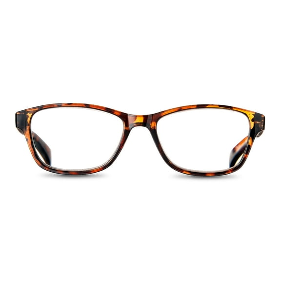 Equate Women's Iris Square Reading Glasses with Case, Tortoise Shell, +3.00