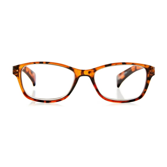 Equate Women's Iris Square Reading Glasses with Case, Tortoise Shell, +3.25