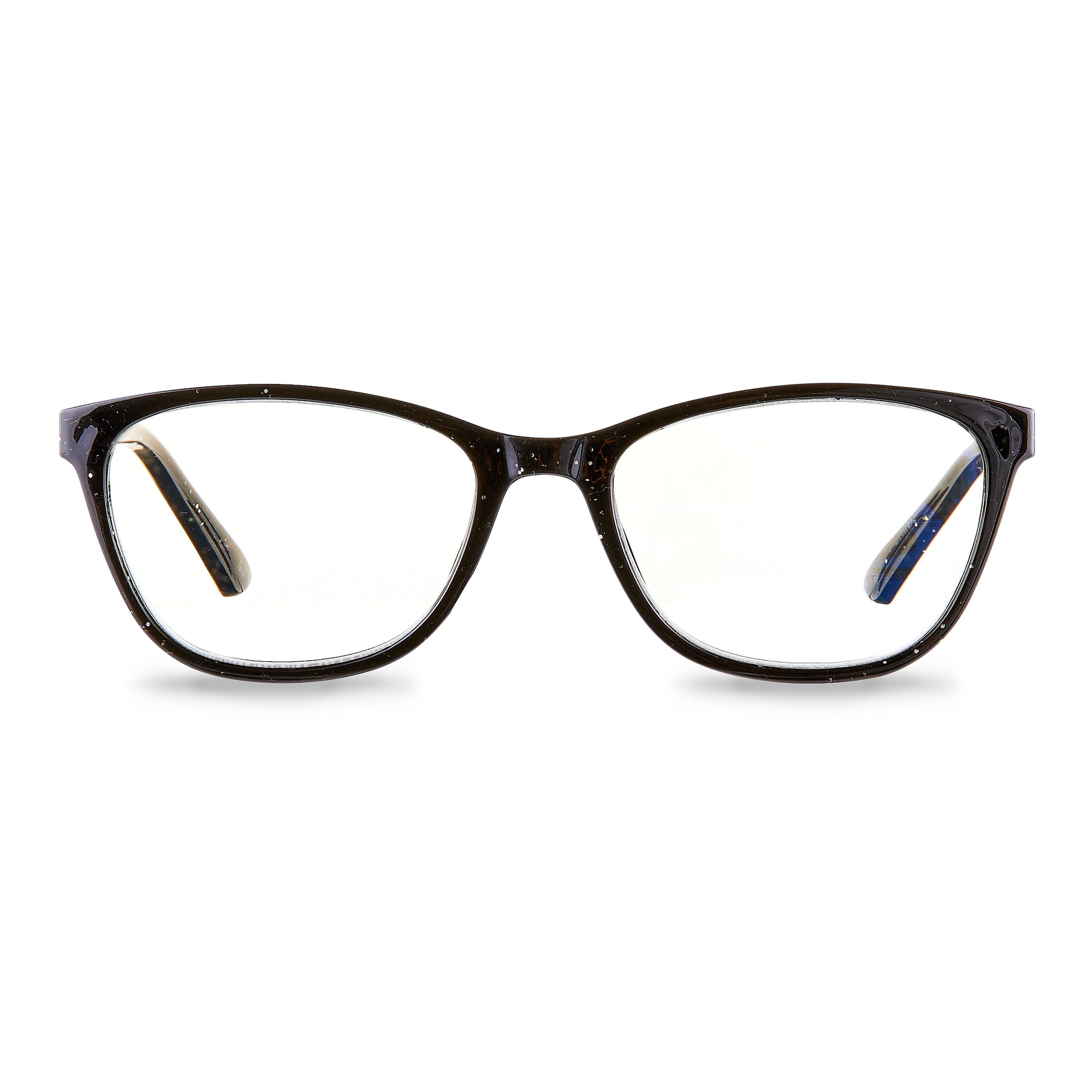 Equate Women's Kaia Bluelight Cateye Reading Glasses with Case, Black Speckled, +1.50