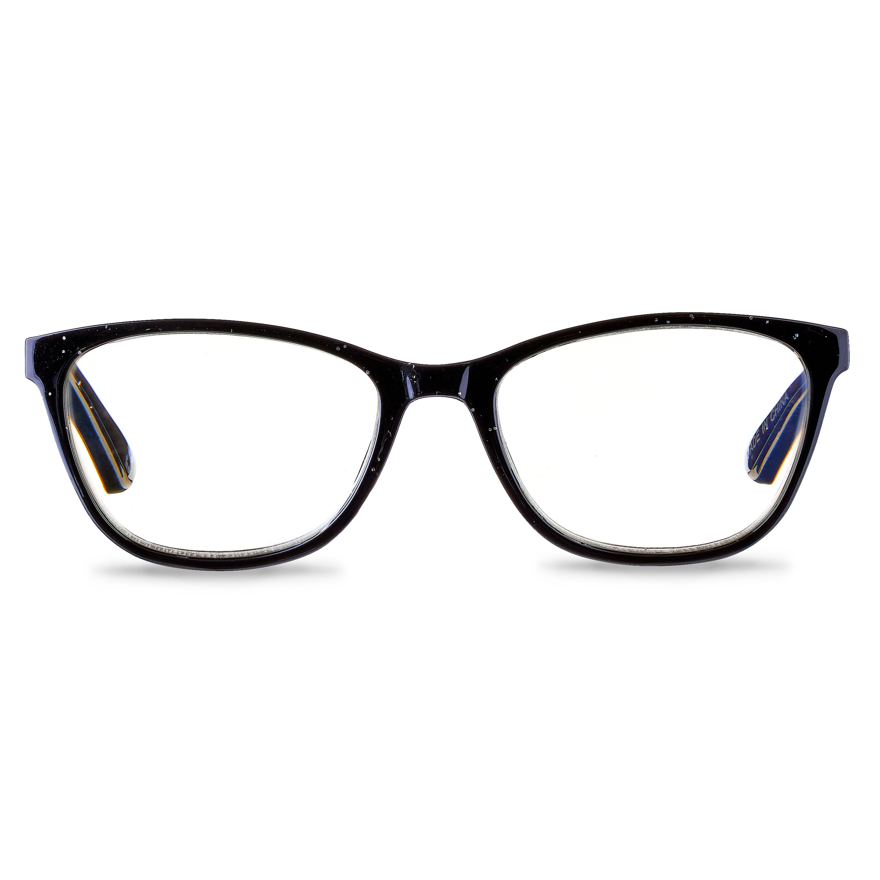 Equate Women's Kaia Bluelight Cateye Reading Glasses with Case, Black Speckled, +2.50