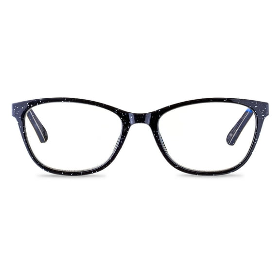 Equate Women's Kaia Bluelight Cateye Reading Glasses with Case, Black Speckled, +1.25