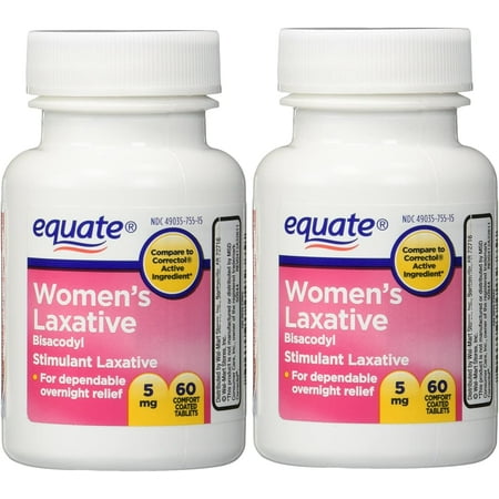 Equate Women's Laxative Bisacodyl Tablets, 5 mg, 60 Ct