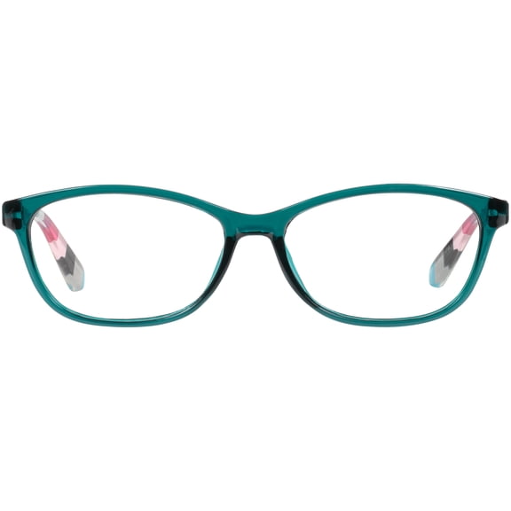 Equate Women's Lily Rectangle Reading Glasses with Case, Blue with Flower Case +1.00