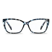 Equate Women's Orchid Cateye Reading Glasses with Case, Blue Purple Tortoise, +1.25
