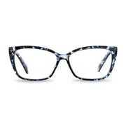 Equate Womens Orchid Cateye Reading Glasses with Case, Blue Purple Tortoise, +1.50