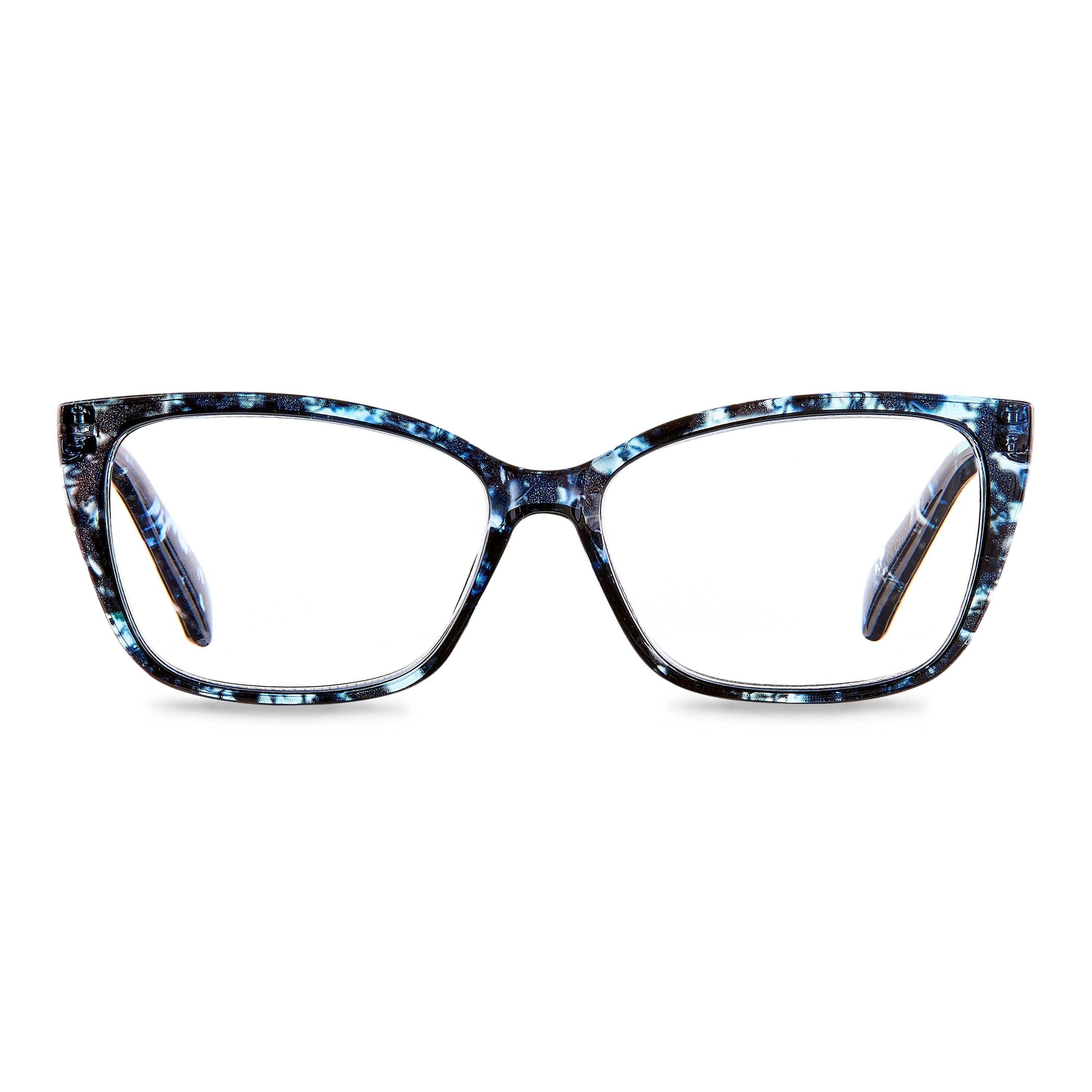 Equate Women's Orchid Cateye Reading Glasses with Case, Blue Purple Tortoise, +2.00