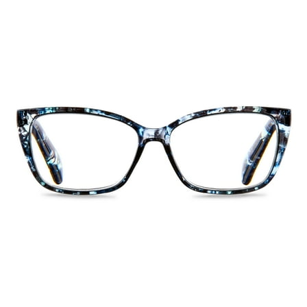 Equate Women's Orchid Cateye Reading Glasses with Case, Blue Purple Tortoise, +3.25