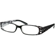 Equate Womens Poppy +1.00 Rectangle Reading Glasses - Snow Leopard with Flower Case