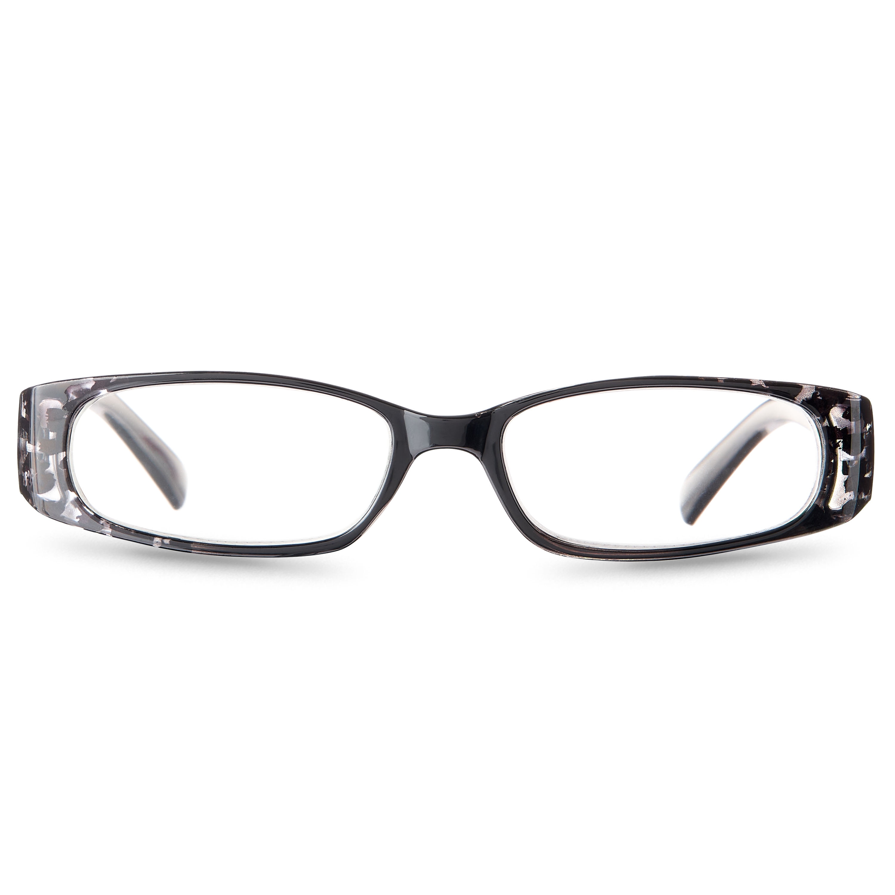 Equate Women's Poppy Rectangle Reading Glasses with Case, Snow Leopard, +2.50