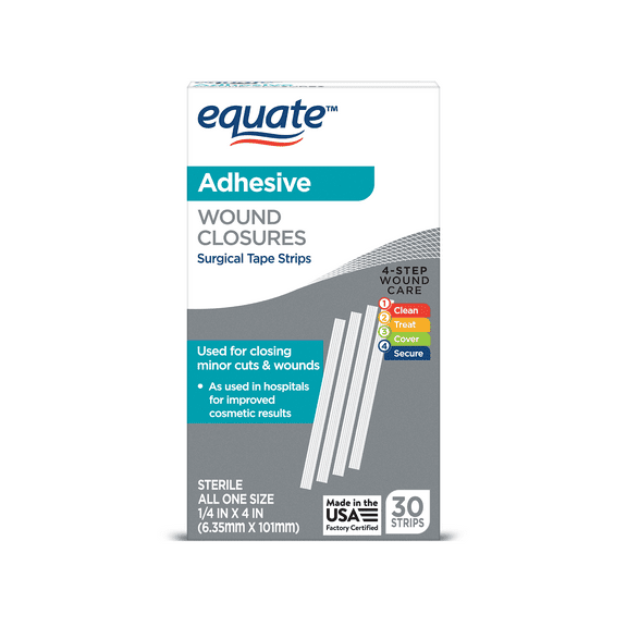 Equate Adhesive Wound Closures Surgical Tape Strips, 30 Count