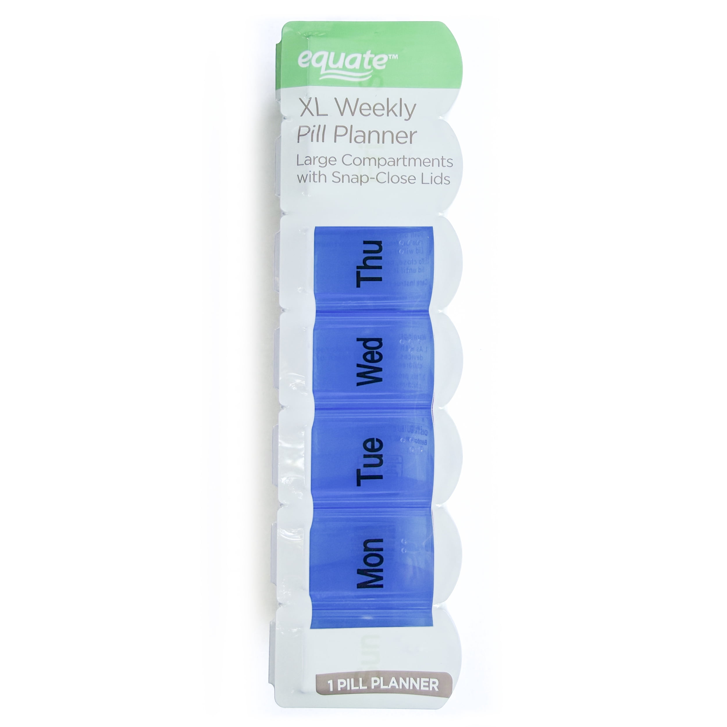 Equate XL Weekly Pill Planner, Blue