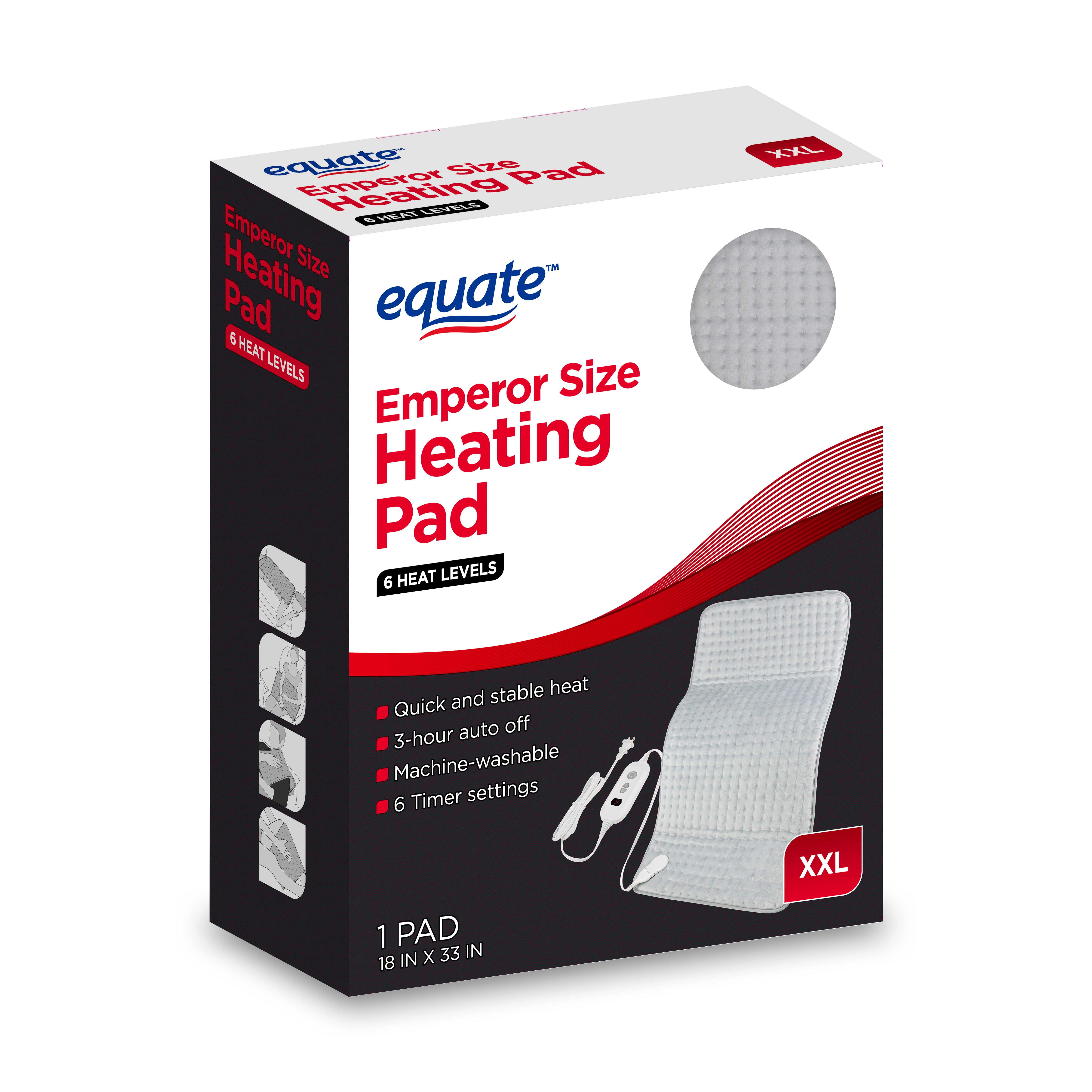 Equate XXL Electric Heating Pad, 6 Heat Settings with Auto Shut off, 18
