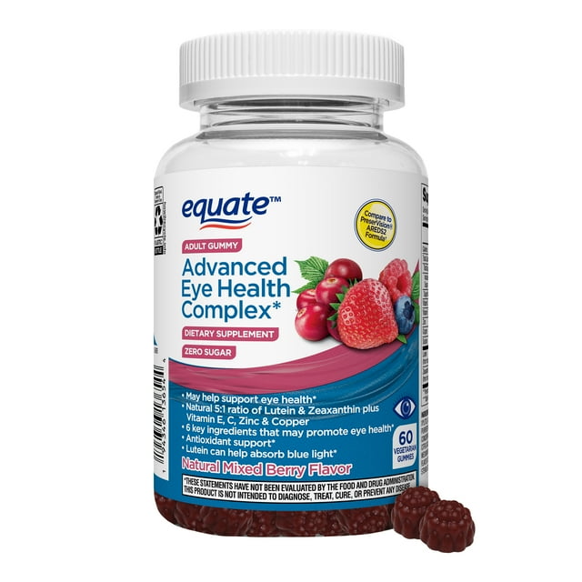 Equate Zero Sugar Advanced Eye Health Complex Vegetarian Gummy Dietary