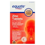 Equate Zinc Chewable Tablets, Citrus Flavor, 25 Count, Compare to Ionizible Zinc Content in Zicam® Cold Remedy RapidMelts®