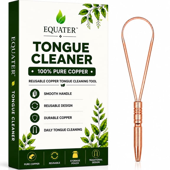 Equater Pure Copper Tongue Cleaner for Adults | Tongue Scraper for Oral Care | Ayurvedic Tongue Cleaner