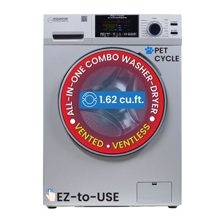 Equator 1.62 cu.ft./15 lbs All in One Combo Washer Dryer with Pet Cycle Silver