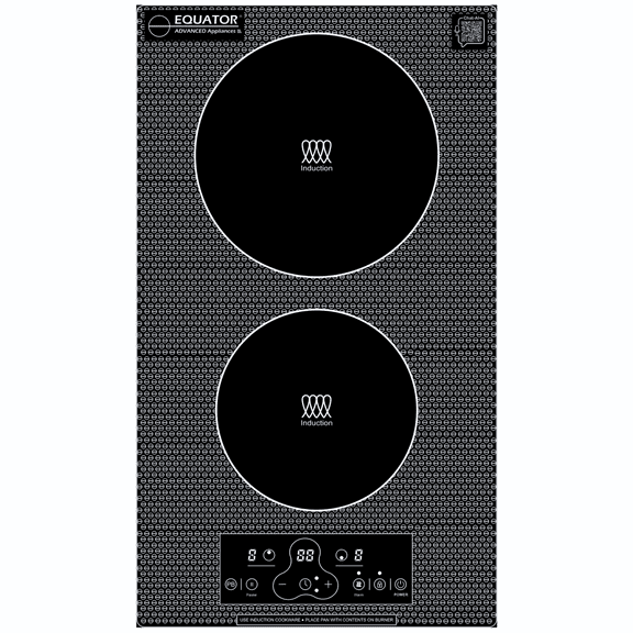Equator 12-Inch Built-in or Freestanding Vertical 2-Burner Induction Cooktop, 110V