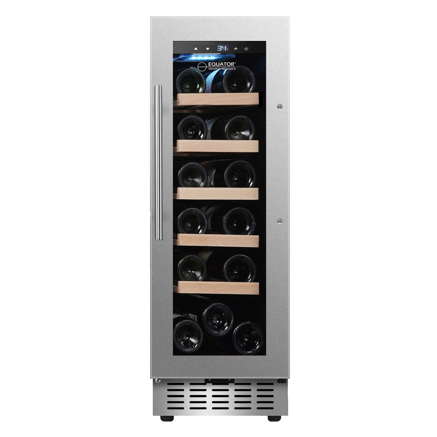 Equator 18 Bottle Wine Refrigerator Silver Freestanding/Built-in 7 Color LED 110V
