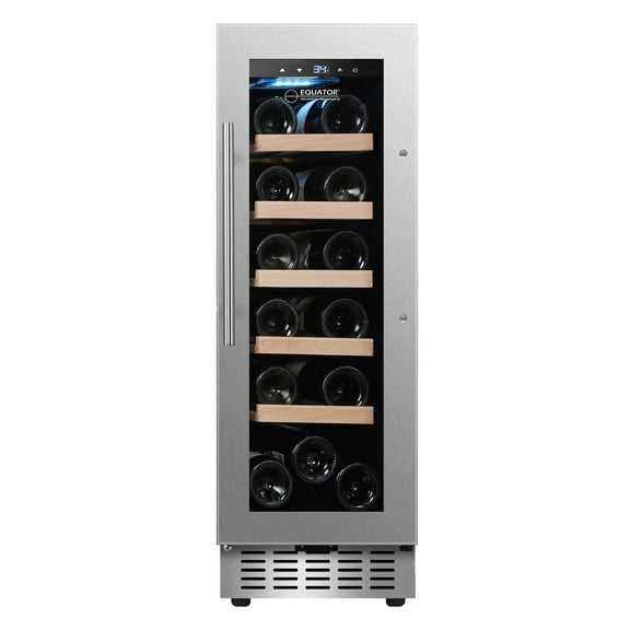 Equator 18 Bottle Wine Refrigerator Silver Freestanding/Built-in 7 Color LED 110V