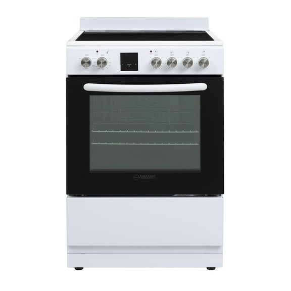 Equator 24" Electric Cooking Range 4 Ceramic Burner CONVECTION OVEN+AIR FRYER White