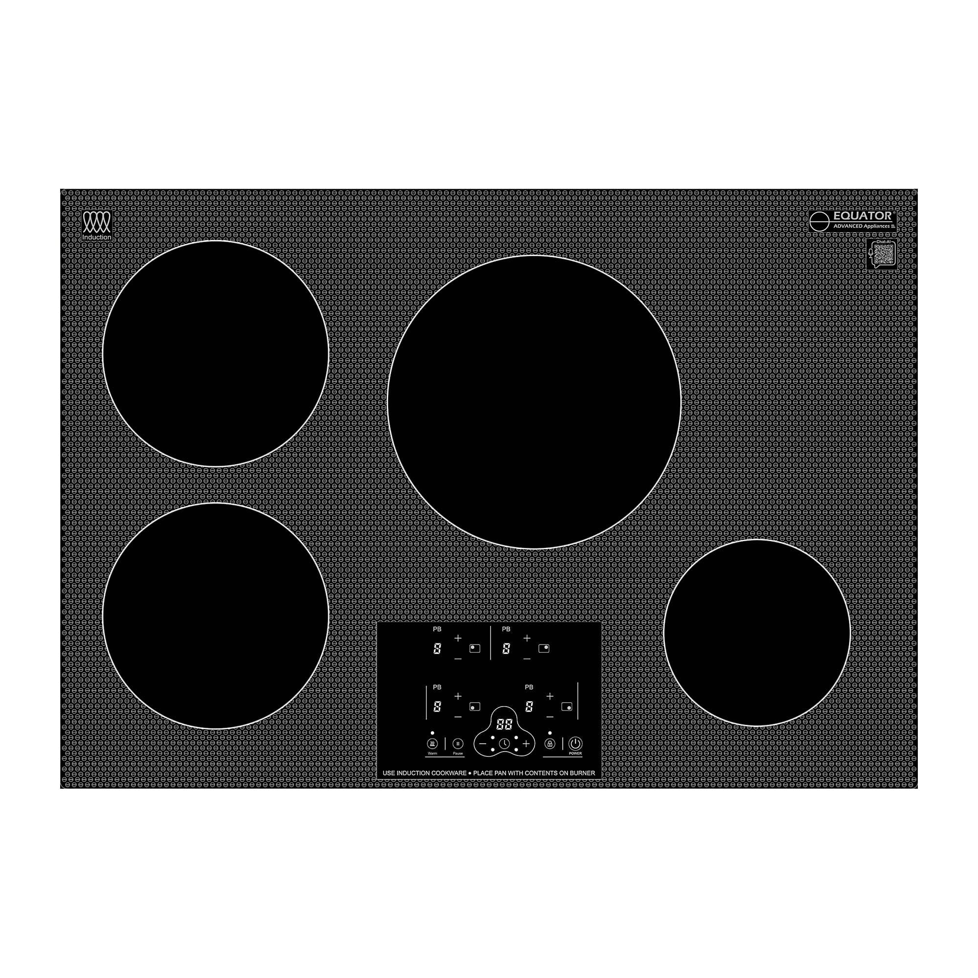 Equator 30" Black Ceramic 4 Burner Induction Cooktop
