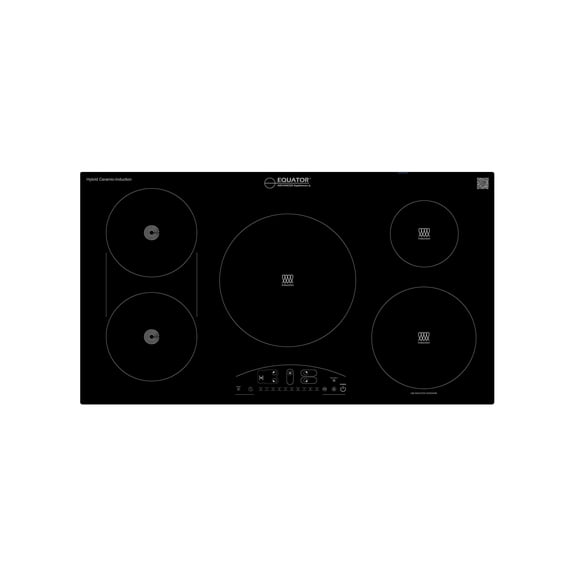 Equator 36" Electric Hybrid CERAMIC-INDUCTION 5 Burner Cooktop 9 Power 220V in Black