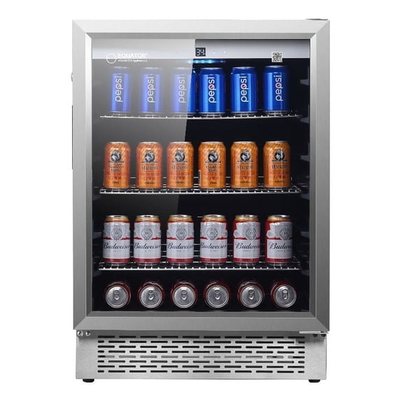 Equator 4.6cf Beverage cooler Refrigerator IPX4 Built in / FS Indoor / Outdoor 110 cans 6 Bottles