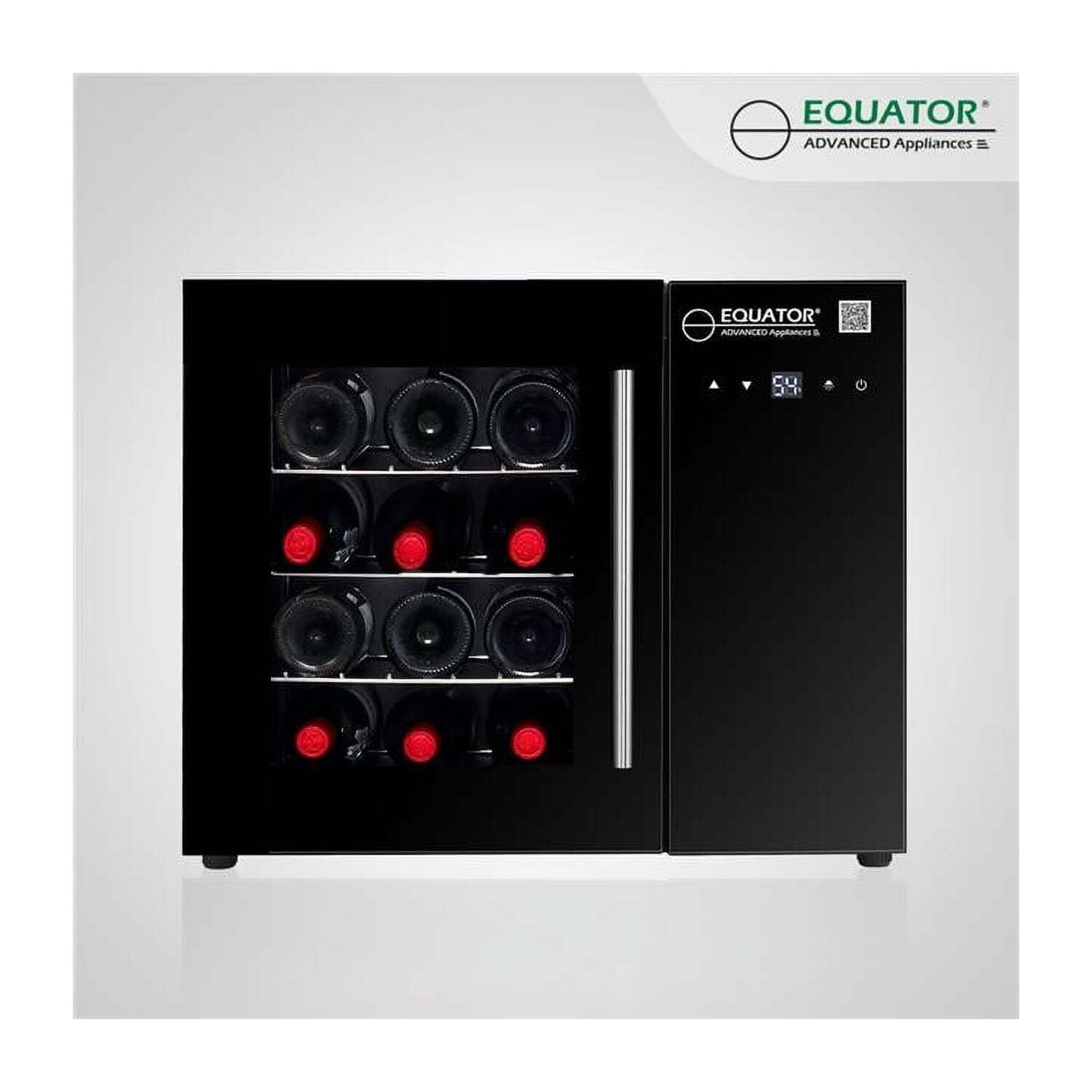 Equator 12-Bottle Black Stainless Steel Freestanding Wine Refrigerator