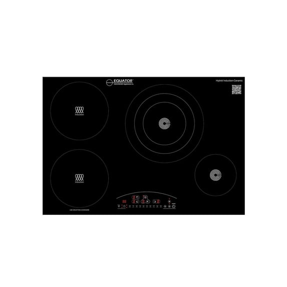 Equator Advanced Appliances 30" Electric Hybrid Cooktop - Ceramic Induction 4 Burner - 9 Power Levels - 220V