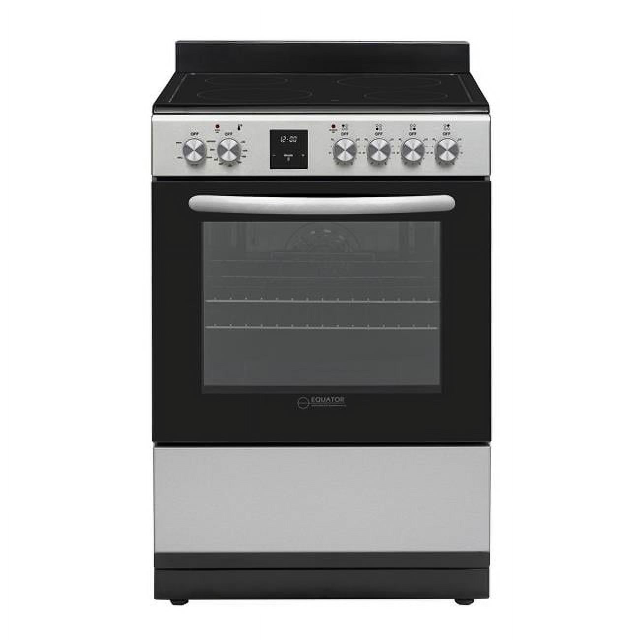 Equator 24" Electric Cooking Range 4 Ceramic Burner CONVECTION OVEN+AIR FRYER SS