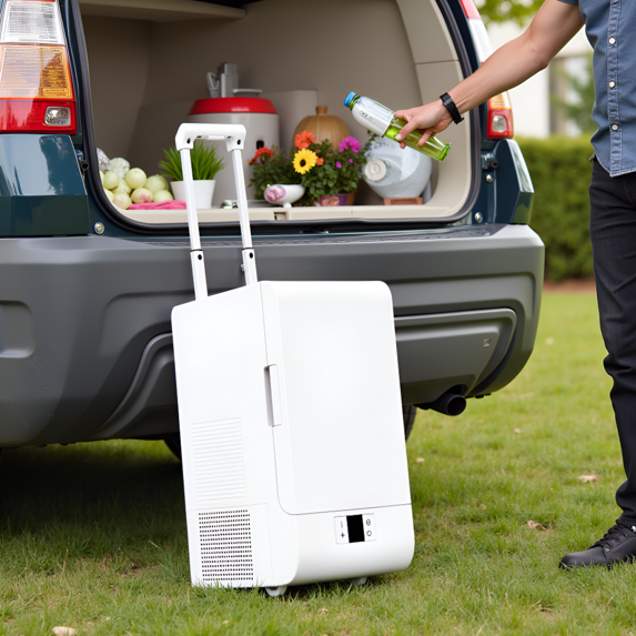 Equator Rolling Fridge-Freezer Portable Casters Retractable Handle 0.7cf 12/110V