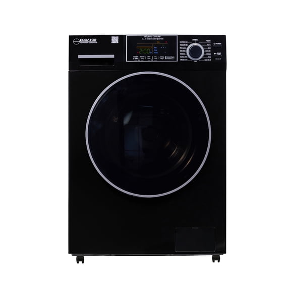 Equator All-in-One Washer Dryer VENTLESS/VENTED PET 1.62cf/15lbs+Portability Kit Black