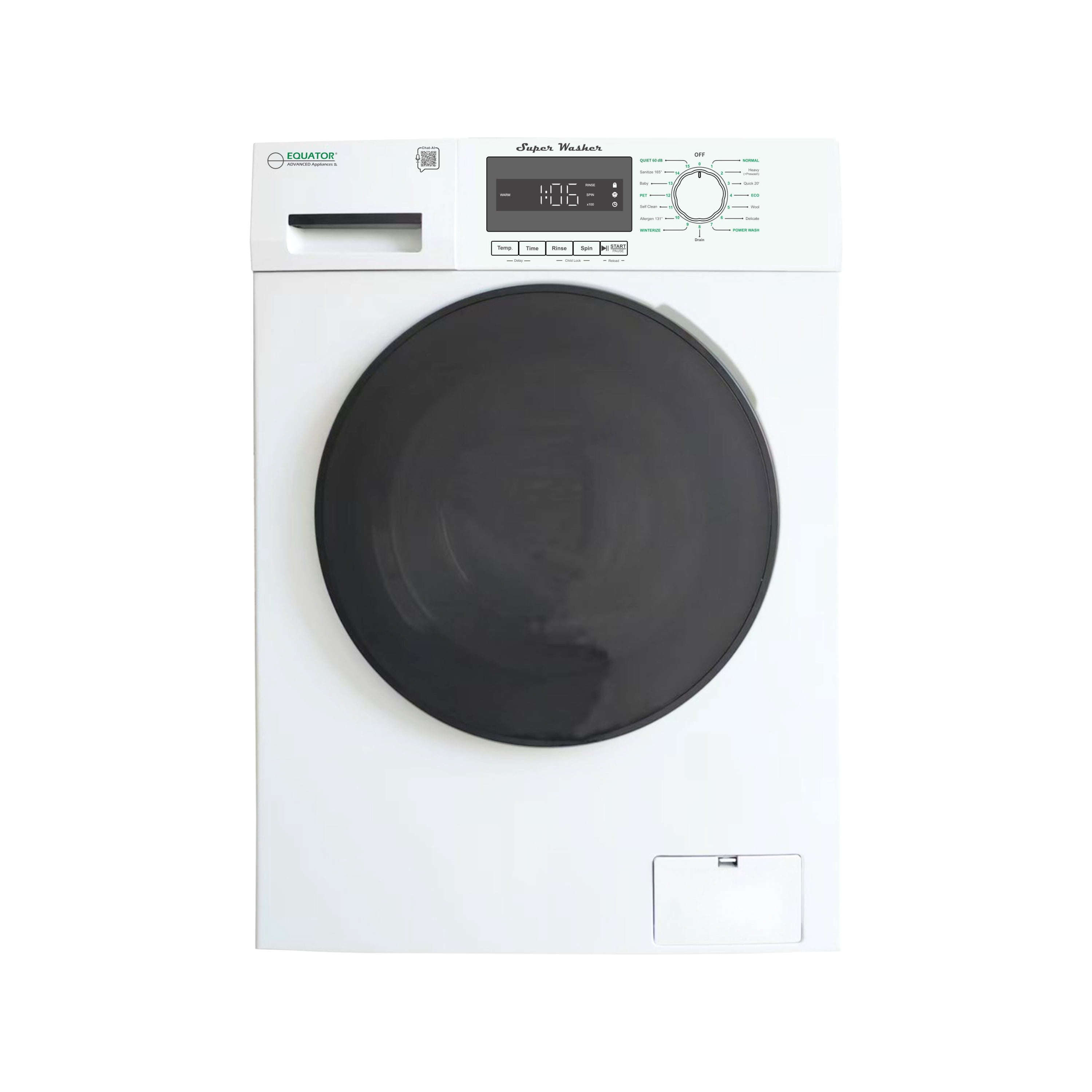 Equator Compact Washer 1.57cf/13lbs POWER WASH 15