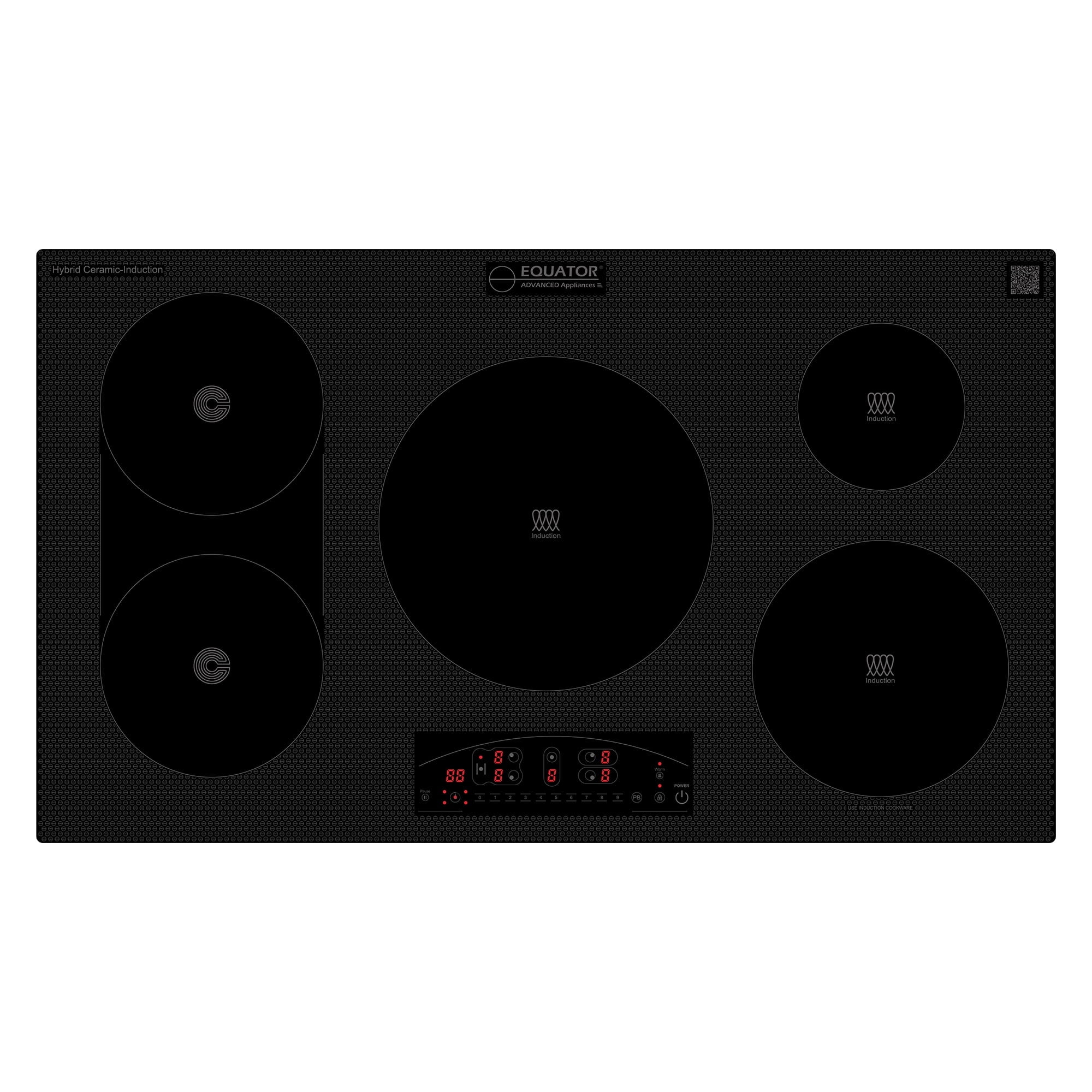 Equator Black Ceramic-Induction 36" 5 Burner Cooktop with Touch Control
