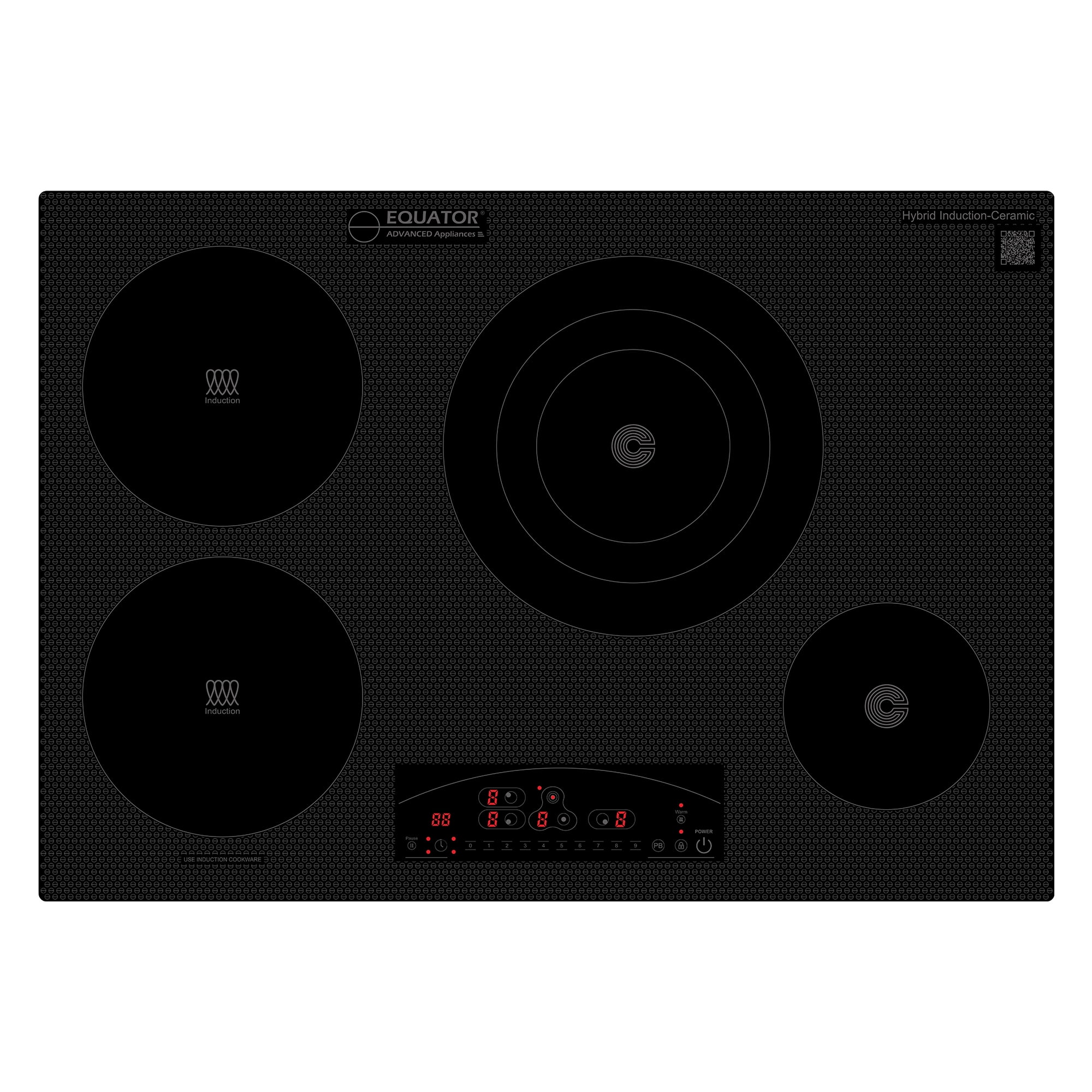 Equator Designed 30" Electric Builtin Hybrid Cooktop 2 Induction