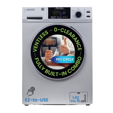 Equator Fully Built-in All-in-One Combo Washer-Dryer Ventless 1.62 cf/15lbs 110V Silver
