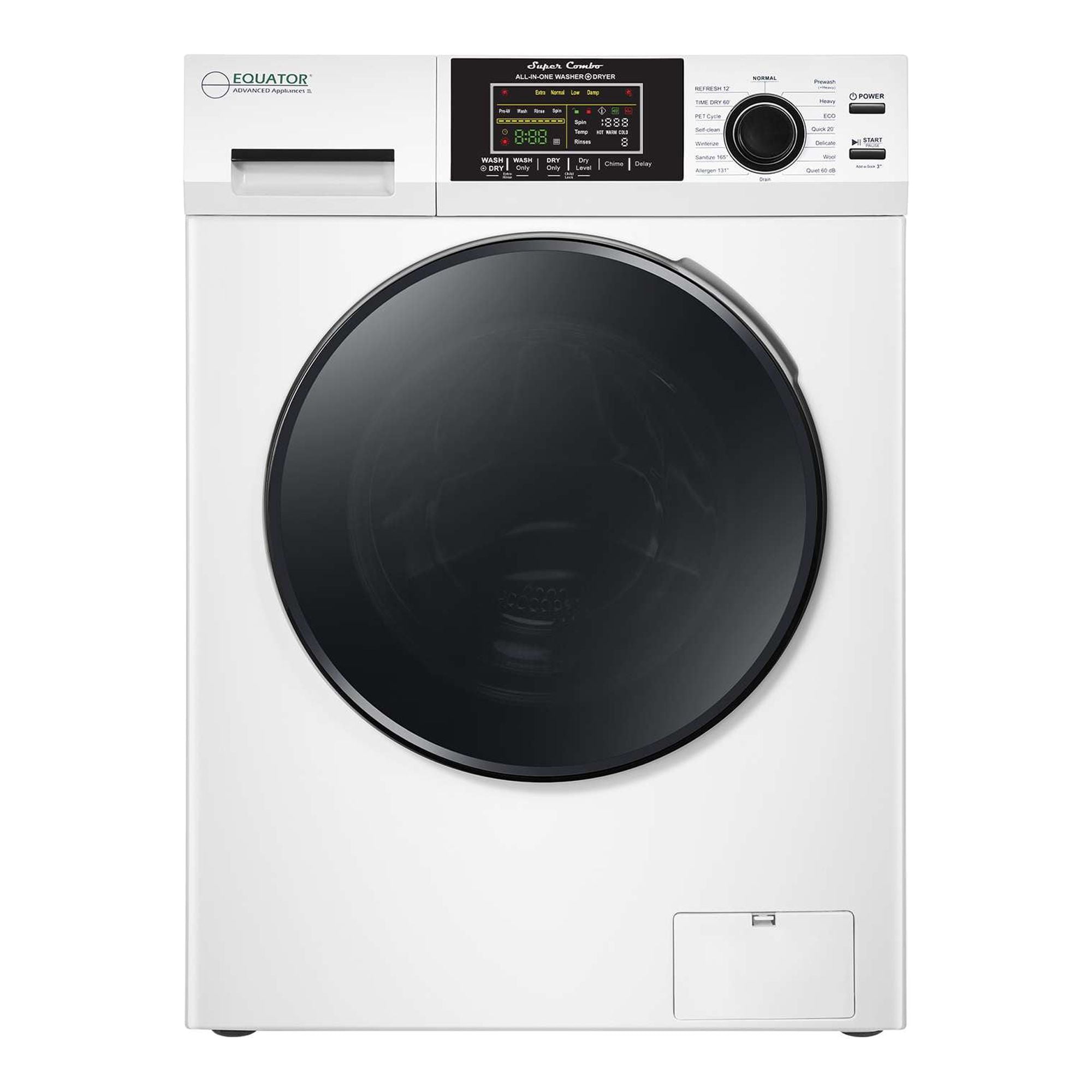 Equator Fully Built in All in One Combo Washer Dryer Ventless 1.62 cf 15lbs 110V White