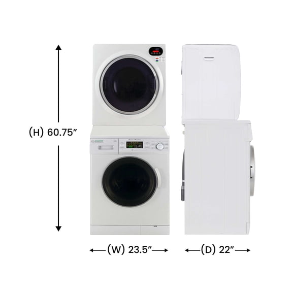 Equator Pro Ultra Compact 110V Set Washer 13lbs+Vented Digital Dryer 2.6 cu.ft.