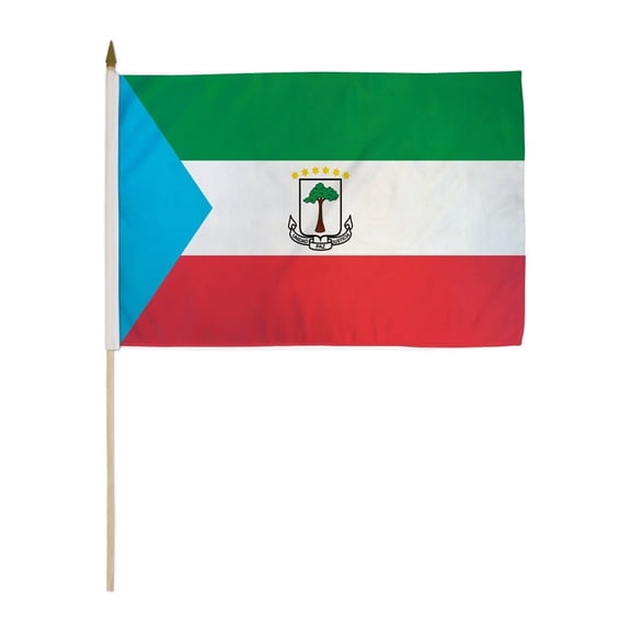 Equatorial Guinea 12x18in Stick Flag