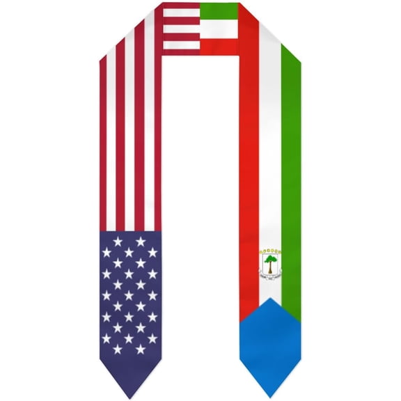 Equatorial Guinea Mix USA United States Flag Graduation Stole For International Student Stole Pride Cheers Shawls