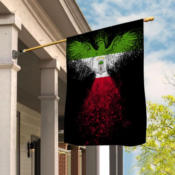 Equatorial Guinean Flag With Eagle Painting - Proud Equatorial Guinea House Flag (29.5x39.5) Double-Sided Decorative Polyester Indoor/Outdoor Flag