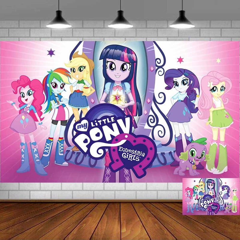 Equestria Girls Backdrop Banner Party Supplies Poster Movie Theme Background for Photography Kids Birthday Decorations