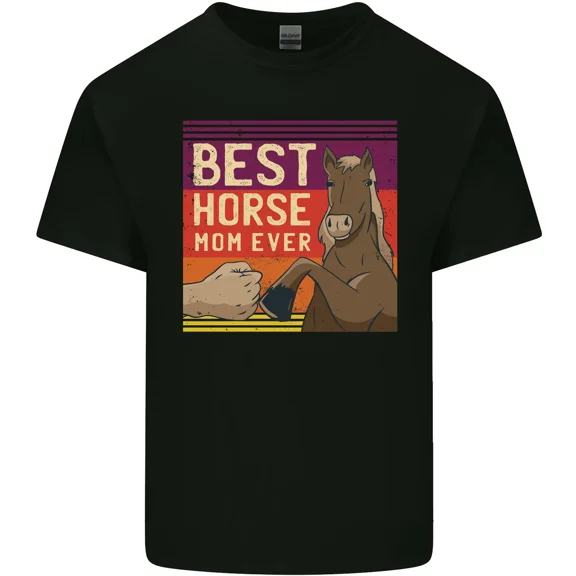 Equestrian Best Horse Mom Ever Funny for a Rider and Friend and Gift H8618 Unisex T-Shirt, Up to 5XL Available