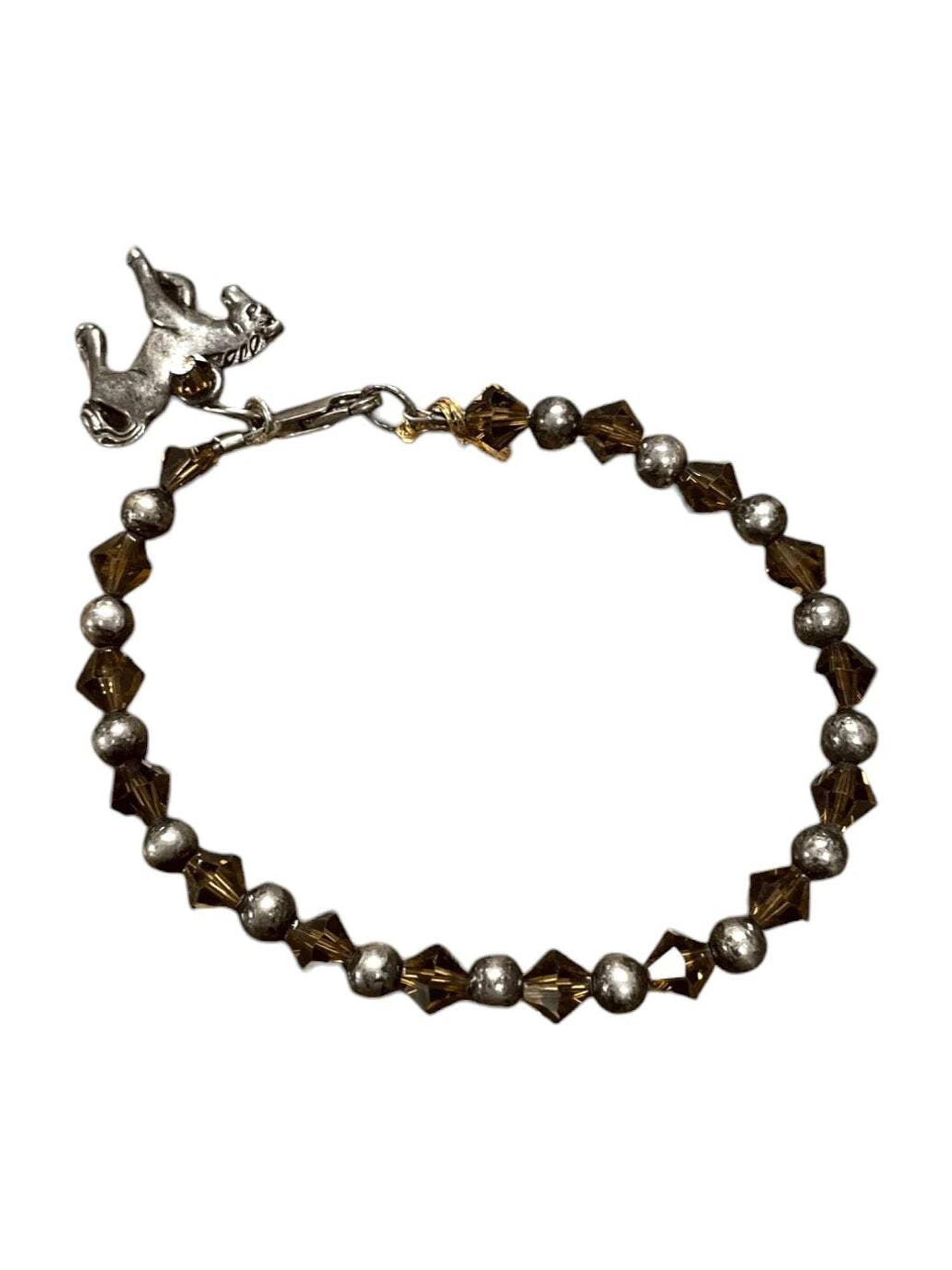 Equestrian Horse Charm Bracelet | Topaz Austrian Crystals