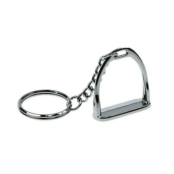 Equestrian Charm Keychain Stirrups Key Pendant with Snaffle Bit Designs Alloy Texture Key Rings