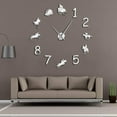 thumbnail image 1 of Equestrian Cowboys DIY Large Number Wall Clock Modern Horse Riding Frameless Wall Watch Giant 3D Mirror Wall Sticker Rider Gift(Silver,47inch), 1 of 8