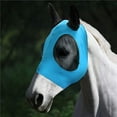 thumbnail image 1 of Equestrian Gear Elastic Breathable Horse Mask Anti-Mosquito Fly Insect Repellent Face Mask One Size (Blue,one size), 1 of 9