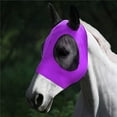 thumbnail image 1 of Equestrian Gear Elastic Breathable Horse Mask Anti-Mosquito Fly Insect Repellent Face Mask One Size (Purple,one size), 1 of 9