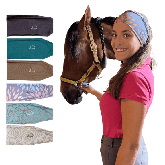 Equestrian Headbands for Women, Under Riding Helmet Wide Hair Bands, 6 Pack Fall Colors, Sportswear Accessories Suitable for Use with Bike Helmets, Yoga & Hiking