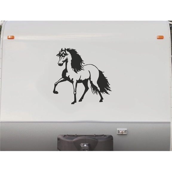 Equestrian Horse Trailer Vinyl Decals Enclosed Trailer Stickers Graphics Mural 238